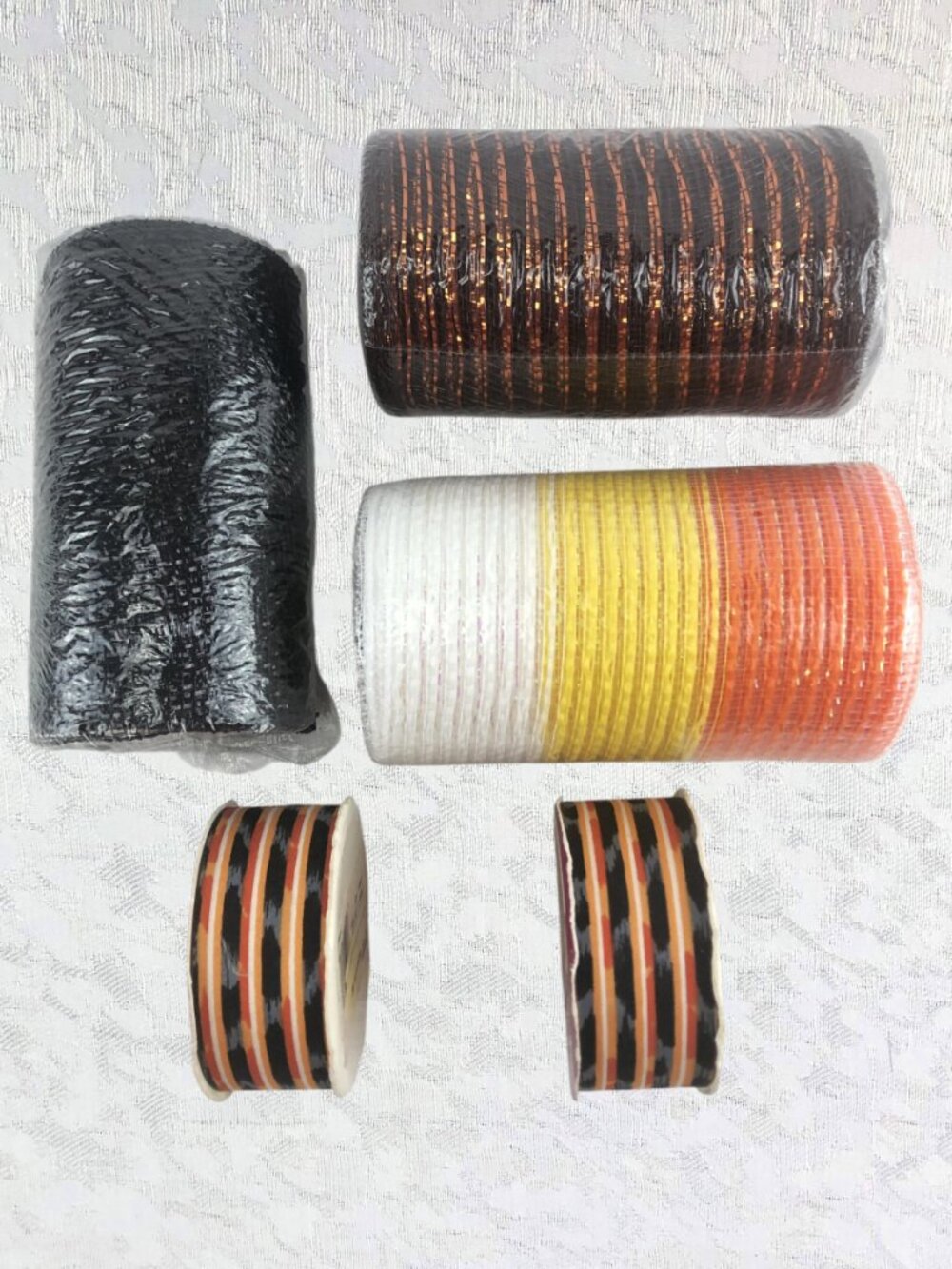 Halloween Ribbon Bundle 5 Spools Decorative Mesh & Craft Ribbon NWT - Picture 2 of 11